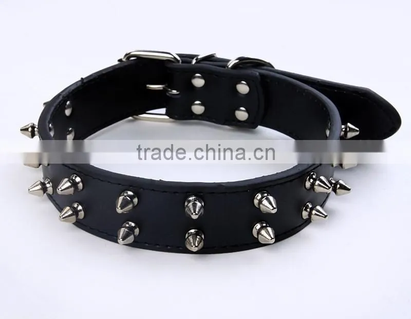 Wholesale nail bullet pet collars double row dog collar