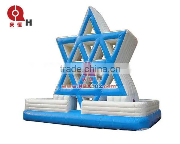 QHICB02 Popular Commercial Blue Hexagram Inflatable Climbing