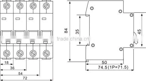 MCB Circuit Breaker for DIN Rails,DZ47-63 MCB(New type with Indicator) Mini Circuit Breaker