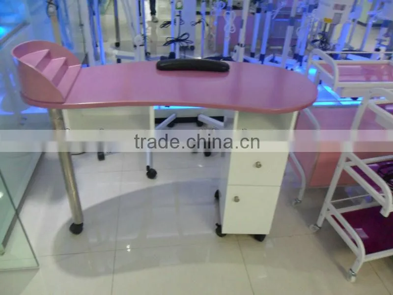 VY-8607C Beautiful pink nail salon equipment nail tables for sale