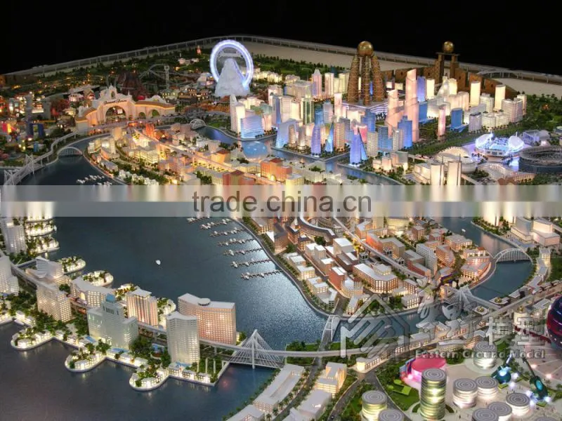 Urban planning scale model, government land using project for commercial center