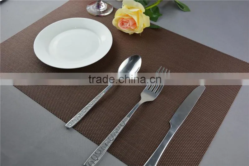 hotel table decoration PVC mat solid color brown dining placemat 45*30cm