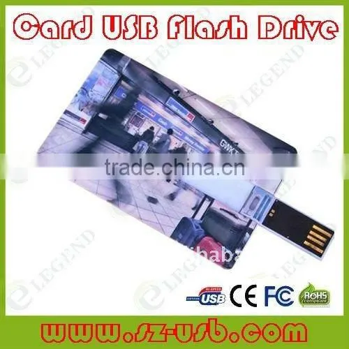 2013 promotional super thin credit card usb flash drive with free logo real capacity