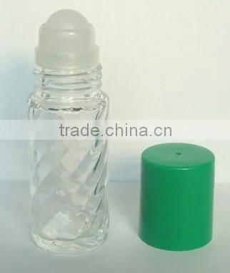 10ml glass roll on bottle with black cap for cosmetic