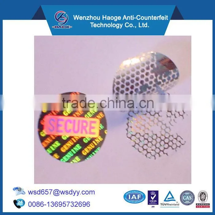 Custom size and design anti-counterfeit tamper holograms