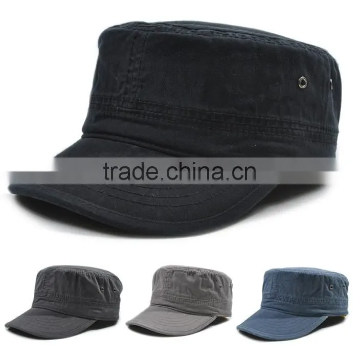 Good Quality Tweed Flat Top Military Hat&Cap/Custom Blank Flat Top Tweed Cap