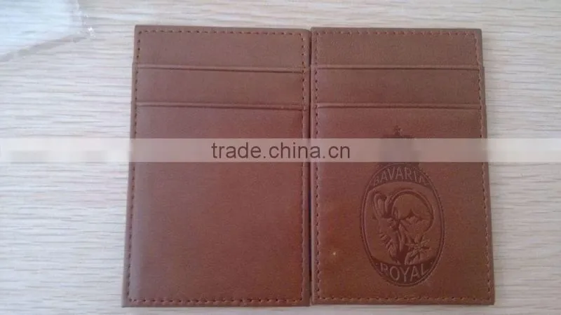 High Quality Promotion Custom Real Leather Printing Magic Wallet
