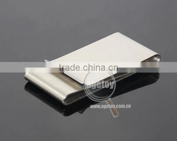 Double-deck Sliver Money Clip Slim Pocket Purse Cash Holder Card Organizer Stainless Steel Metal Money Clipper