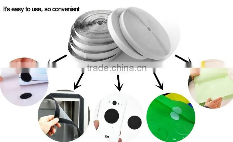 100% Nylon black self-adhesive hook and loop fastener back with glue