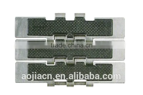 Tranmission chain stainless steel table top chain with anti-slip rubber