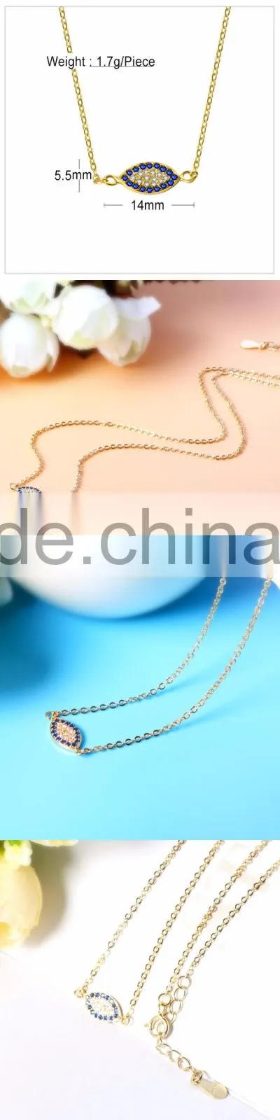 Latest Arrival Good Quality sterling silver gold necklace designs in 3 grams from China manufacturer