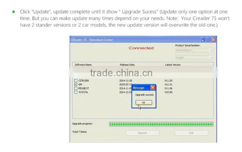 Best Quality OBD II obd2 auto Code Reader Launch X431 Creader 7S,With Oil Reset Function Launch Creader 7S hot sale