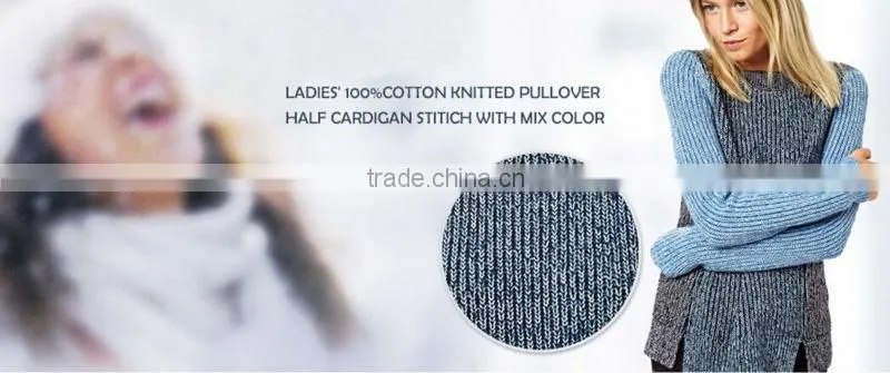 fashion design high end long knitted ladies sweater