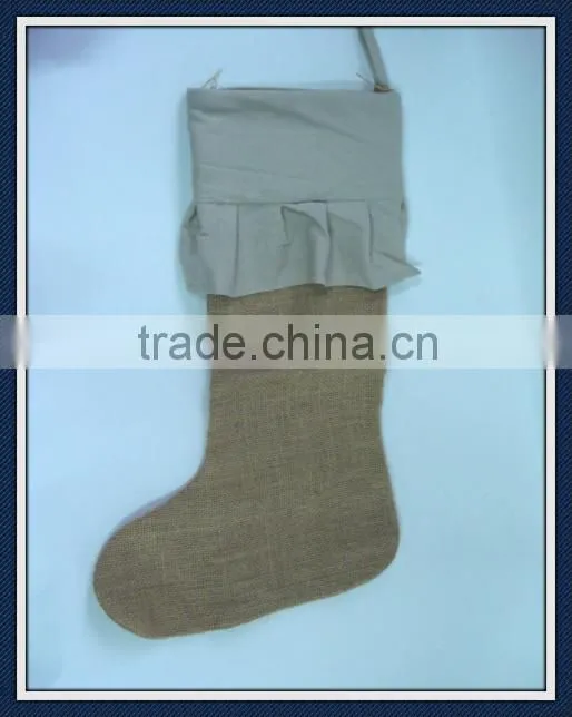 Burlap christmas stockings
