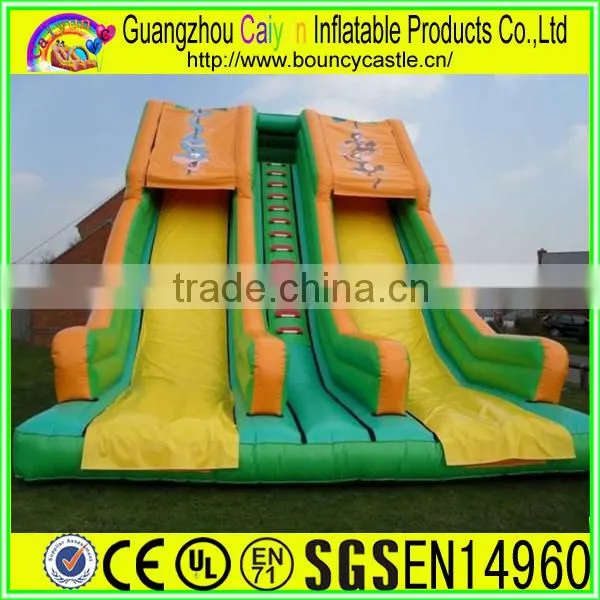2 Lane Inflatable Plastic Dry Slide For Amusement