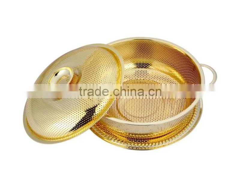 2015 stackable stainless steel woven fruit basket with lid