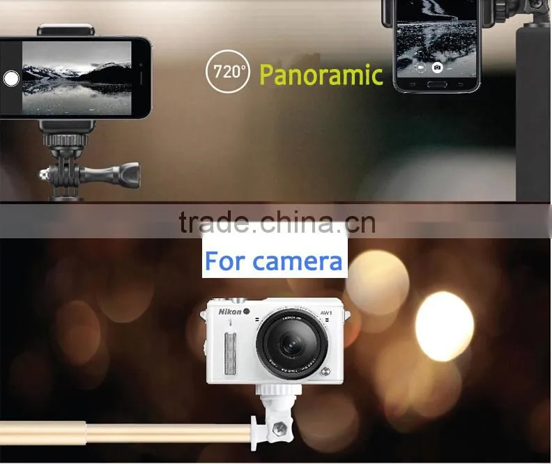 Black Aluminum Monopod Selfie Stick for tourism aluminum expandable stick