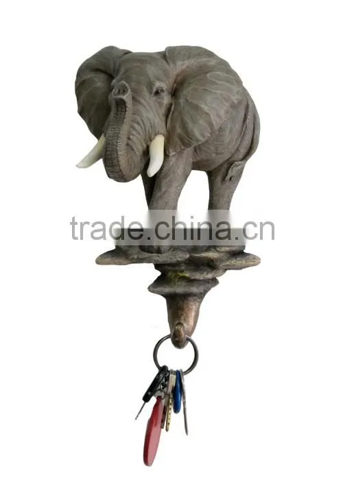 Wall decor polyresin elephant with hook