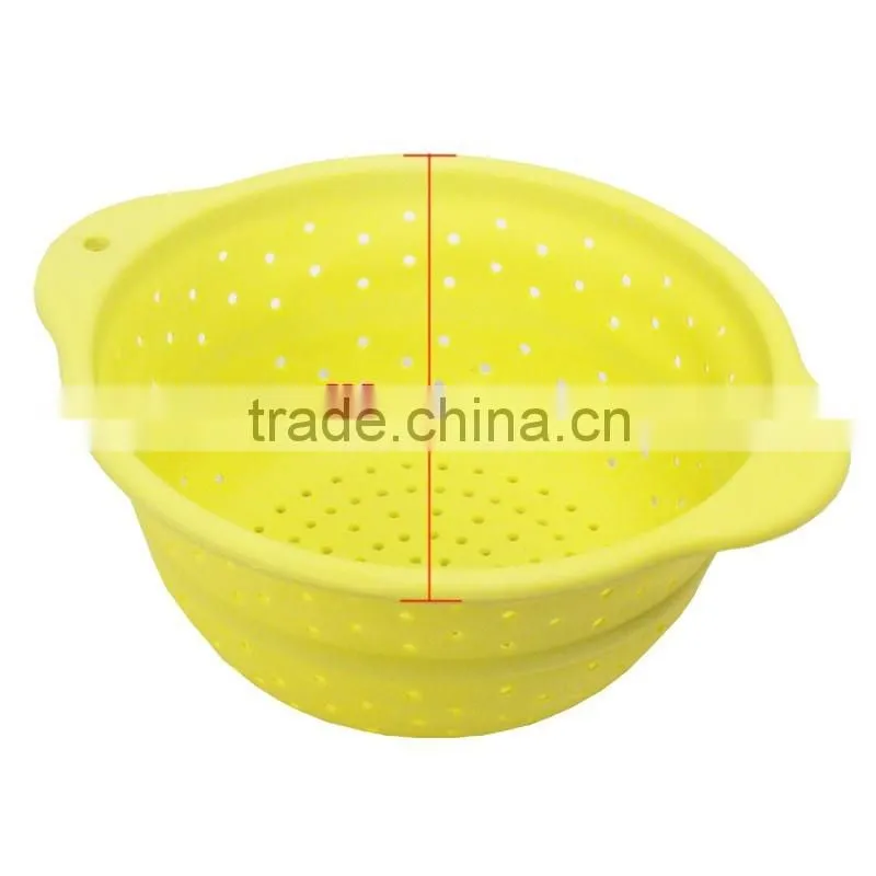 Promotional BPA free food safety silicone Collapsible Colander