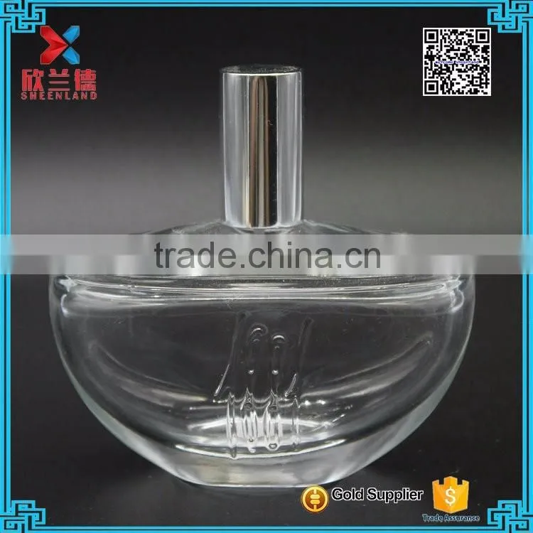 hot show boat-shape glass bottle perfume/unique design glass perfume bottle 100ml