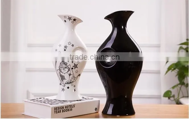2 pieces set table decoration interior decorative ceramic vase from factory