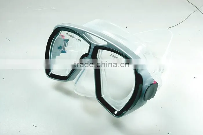 Frameless Diving Mask Snorkel With Ce Certificates One Piece Glass Lens