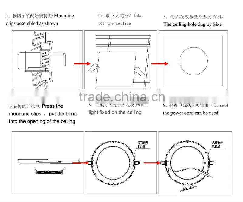 high brightness white surface round panel light, led ceiling panel light