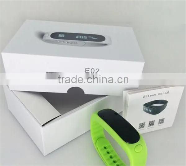 2015 Newest Factory Price High Quality Waterproof Smart Bluetooth Sport Bracelet E02