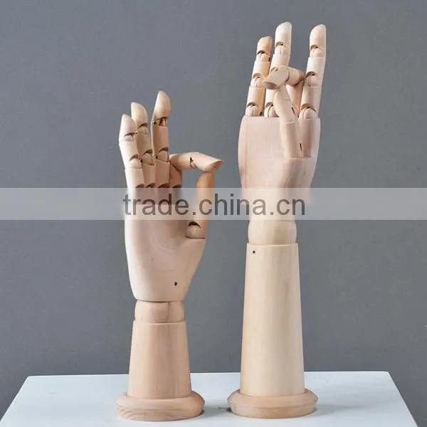 jewelry display mannequin hand, articulated wooden hand