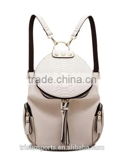 high-quality variety of white women leather model backpack