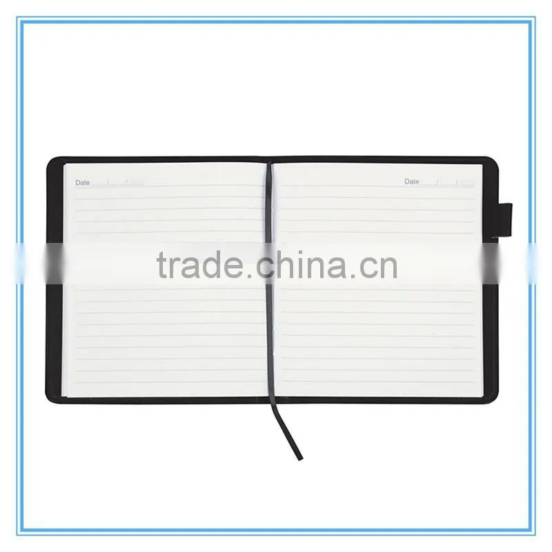 PU Hard Cover Stone Paper Notebook with ribbon bookmark
