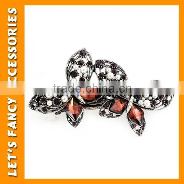 PGHD0333 High quality elegant vintage style metal hair jewelry ornaments accessory colorful flower hair clips