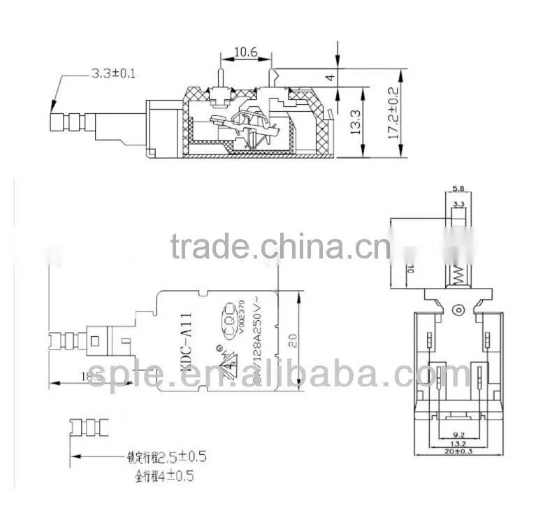 4pin self-locking pcb push switch KDC-A11 for TV/STB/DVD