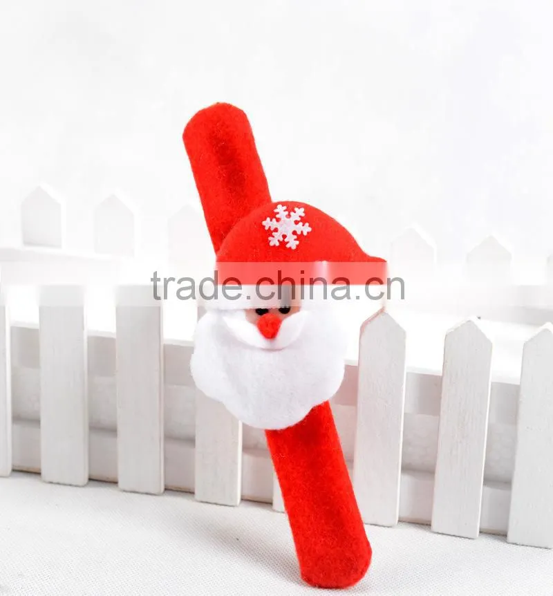 MLCB04 Christmas gift beer with christma hat slap bracelet