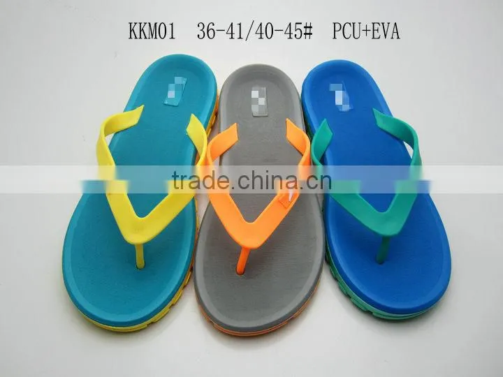 2014 New Designed and Fashion PCU+EVA Men&Women Beach Slippers in Flipflops