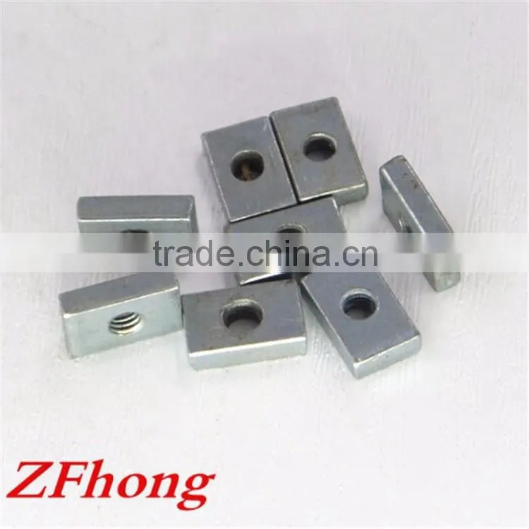 m3 m4 m5 m6 carbon steel with white zinc square nut rectangular nut for aluminium profile accessories