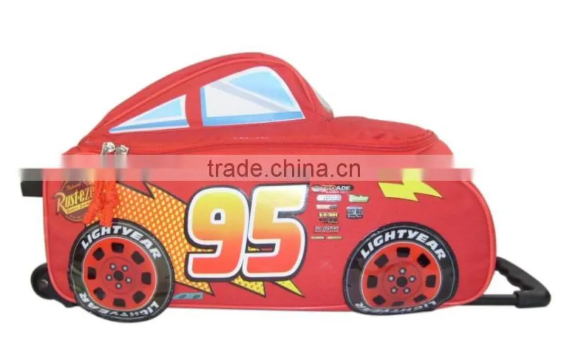 Car design 3D shade kid's trolley school bag for boys