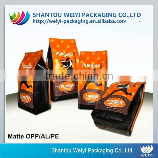 Customized flat bottom bag with zipper