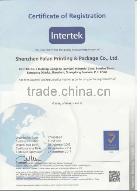 Printed Vinyl Transparent Removable Sticker