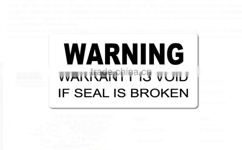VOID tamper security warranty void if broken stickers