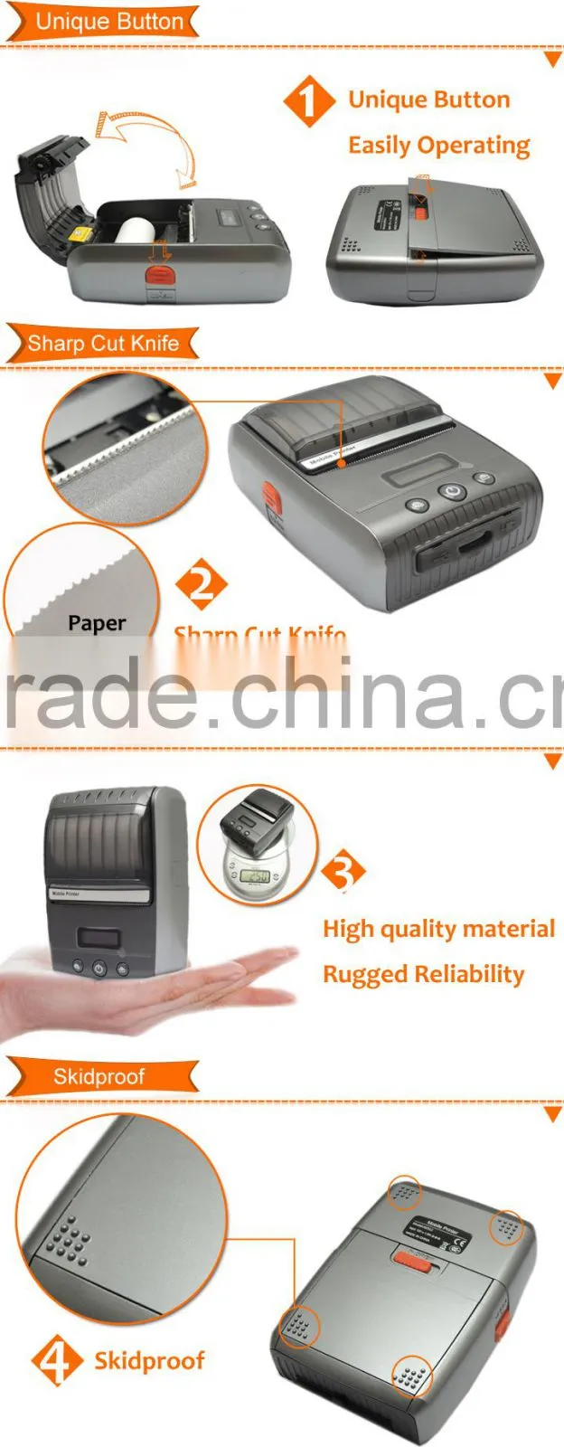 IMP015 Mini Portable Thermal Printer Compatiable With Android and iOS With Screen indicator