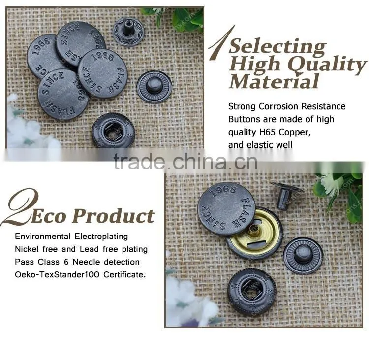 Wholesale Metal Button Customized 4 Parts Snap Fastener,Snap Button Bracelet
