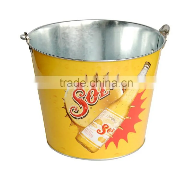 Metal Tin Ice Bucket, Customized Printing Ways Available