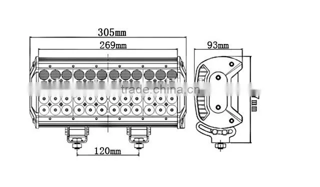 Factory Price!!144W 12" Quad Row LED Light Bar 4 Work Lamp Spot Offroad Mining Truck,Wholesale led car lights