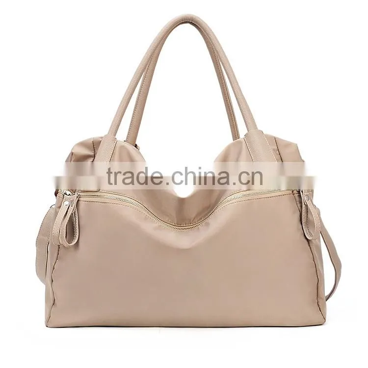 Faddish pu tote bag big hanging file handbag ladies zipper shoulder bags made in China