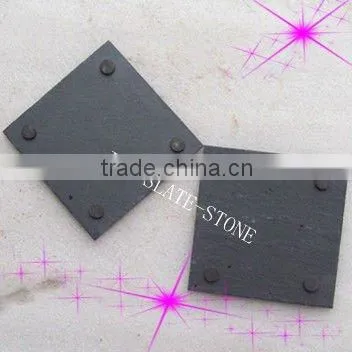 Chinese square drinking black slate coaster placemat