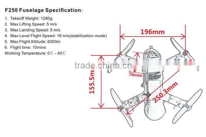 G2457 new product Flysight Speedy F250 Mini racing drone pure carbon fiber board All in one combo ready to fly
