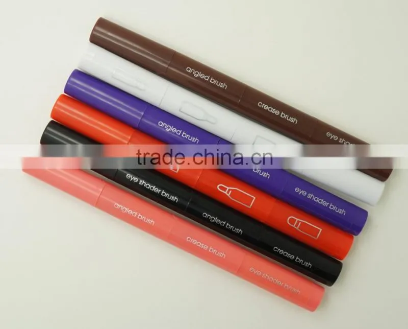 3pcs Stackable Makeup Set Plastic Handle Concealer Eyeshadow Brush