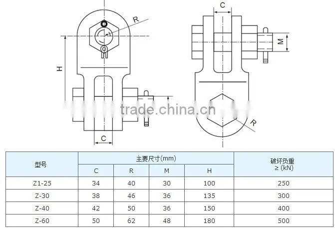 Z Type Clevis/Carbon Steel Forged Galvanized Overhead Pole Line Accessory/Right angle plates