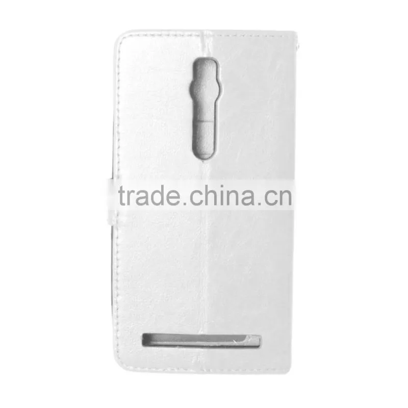 PU Leather Cell Phone Flip Wallet Kickstand Case for ASUS ZenFone 2